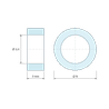 Plan coté 2 mm, Entretoise lisse acier inoxydable Ø3,4x5mm pour vis M3