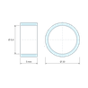 Plan coté 5 mm, Entretoise lisse acier inoxydable Ø8,4x10mm pour vis M8