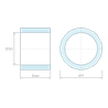 Plan coté 5 mm, Entretoise lisse acier inoxydable Ø5,4x7mm pour vis M5