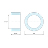 Plan coté 3 mm, Entretoise lisse acier inoxydable Ø4,4x6mm pour vis M4