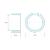Plan coté 5 mm, Entretoise lisse aluminium Ø8x10mm pour vis M8