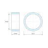Plan coté 5 mm, Entretoise lisse aluminium Ø10x12mm pour vis M10