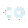Plan coté 3 mm, Entretoise lisse plastique polyamide PA6 renforcé fibre de verre Ø3,5x8mm pour vis M3