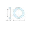 Plan coté 2 mm, Entretoise lisse plastique polyamide PA6 renforcé fibre de verre noir Ø10,4x16mm pour vis M10