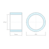 Plan coté 5 mm, Entretoise lisse acier inoxydable Ø6,4x8mm pour vis M6