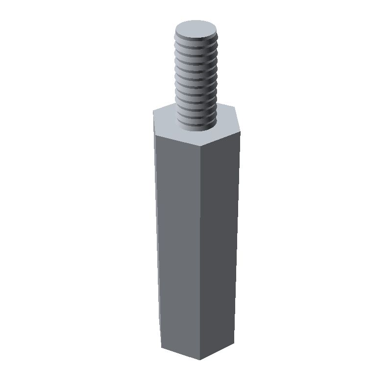 Entretoise hexagonale filetée mâle/femelle acier zingué jaune M2.5 - 5 mm sur plats