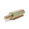 Entretoise hexagonale filetée mâle/femelle acier zingué jaune au plomb M2,5 - 5 mm sur plats