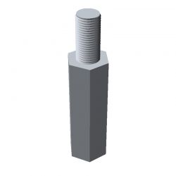 Entretoise hexagonale filetée mâle/femelle acier zingué jaune M5 - 8 mm sur plats