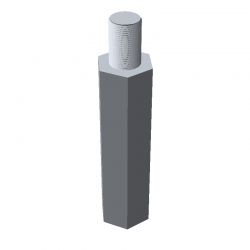 Entretoise hexagonale filetée mâle/femelle acier zingué jaune M8 - 13 mm sur plats