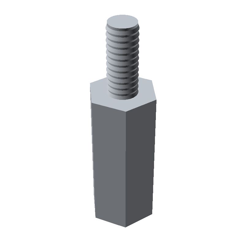 Entretoise hexagonale filetée mâle/femelle acier zingué M2.5 - 5 mm sur plats