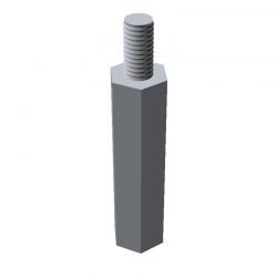 Entretoise hexagonale filetée mâle/femelle acier zingué M3 - 5,5 mm sur plats