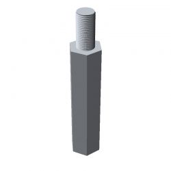 Entretoise hexagonale filetée mâle/femelle acier zingué M5 - 8 mm sur plats