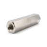 Entretoise hexagonale filetée femelle/femelle laiton nickelé au plomb M2,5 - 4 mm sur plats