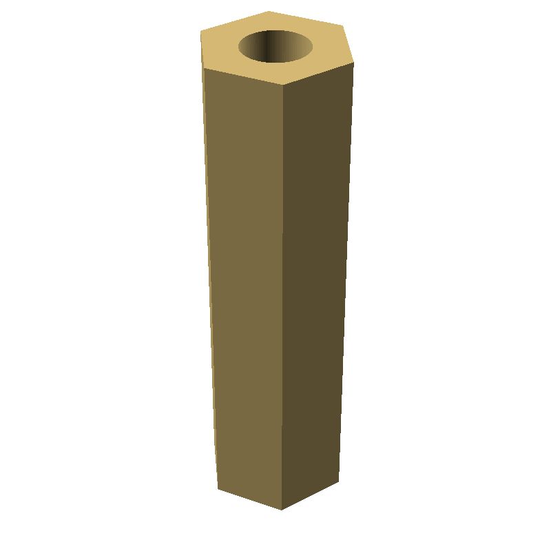 Entretoise hexagonale filetée femelle/femelle laiton nickelé M3 - 5 mm sur plats