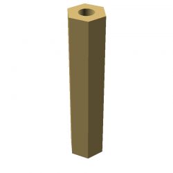 Entretoise hexagonale filetée femelle/femelle laiton nickelé M3 - 5,5 mm sur plats
