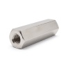 Entretoise hexagonale filetée femelle/femelle laiton nickelé au plomb M4 - 7 mm sur plats