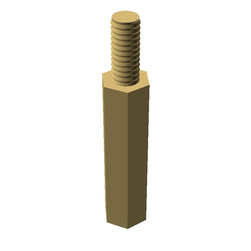 Entretoise hexagonale filetée mâle/femelle laiton nickelé M2.5 - 4 mm sur plats