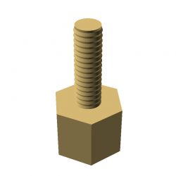 Entretoise hexagonale filetée mâle/femelle laiton nickelé M2.5 - 6 mm sur plats