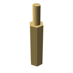 Entretoise hexagonale filetée mâle/femelle laiton nickelé M3 - 5 mm sur plats