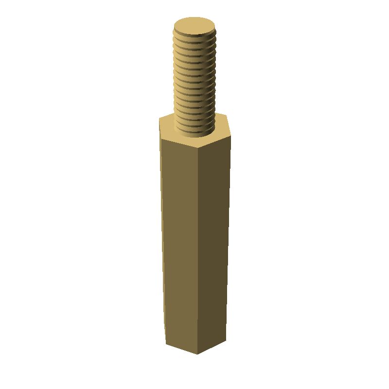 Entretoise hexagonale filetée mâle/femelle laiton nickelé M3 - 5 mm sur plats