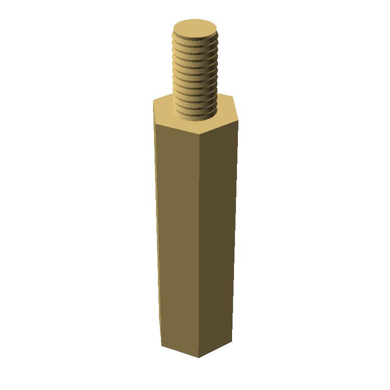 Entretoise hexagonale filetée mâle/femelle laiton nickelé M3 - 5,5 mm sur plats