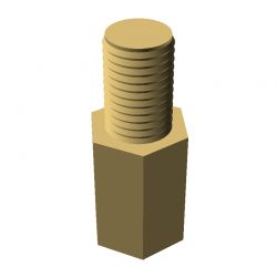 Entretoise hexagonale filetée mâle/femelle laiton nickelé UNC4-40 - 5,5 mm sur plats
