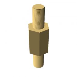 Entretoise hexagonale filetée mâle/mâle laiton nickelé M6 - 10 mm sur plats