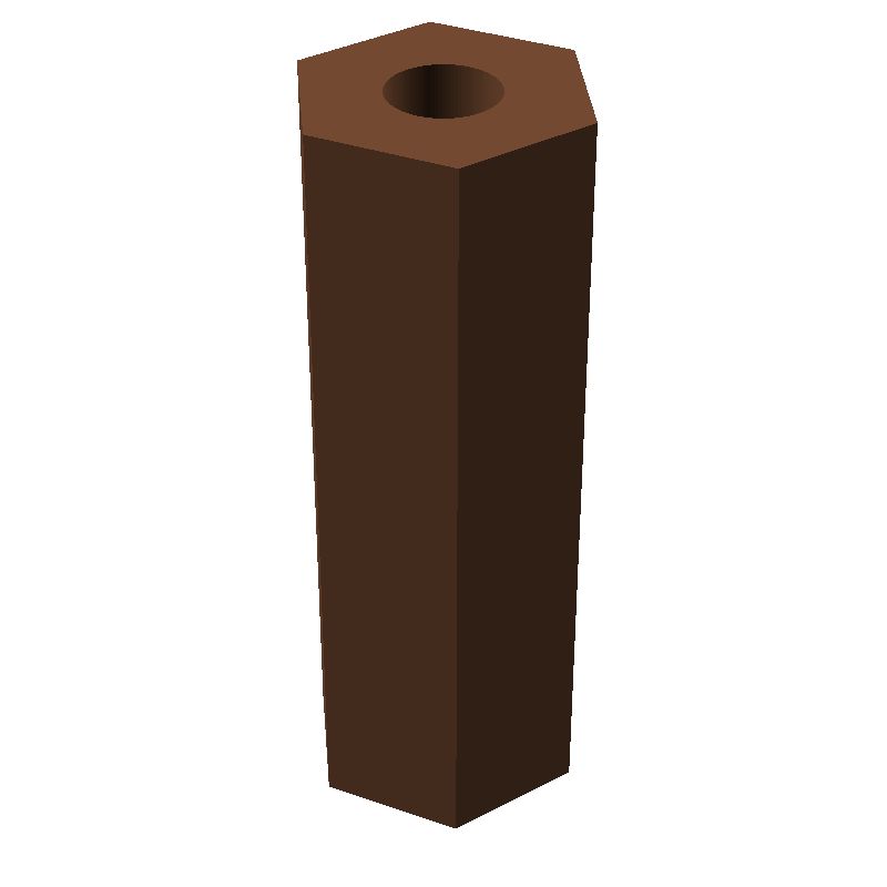 Entretoise hexagonale filetée femelle/femelle plastique polyamide renforcé brun M2.5 - 5 mm sur plats