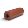 Entretoise hexagonale filetée femelle/femelle plastique polyamide PA6.6 renforcé fibre de verre brun M2,5 - 5 mm sur plats