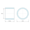 Plan coté 10 mm, Entretoise lisse acier inoxydable Ø11x13mm pour vis M10