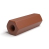 Entretoise hexagonale filetée femelle/femelle plastique polyamide PA6.6 renforcé fibre de verre brun M4 - 8 mm sur plats