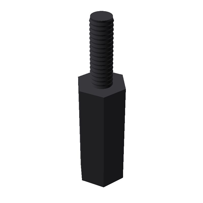 Entretoise hexagonale filetée mâle/femelle plastique polyamide PA6.6 M2.5 - 5 mm sur plats
