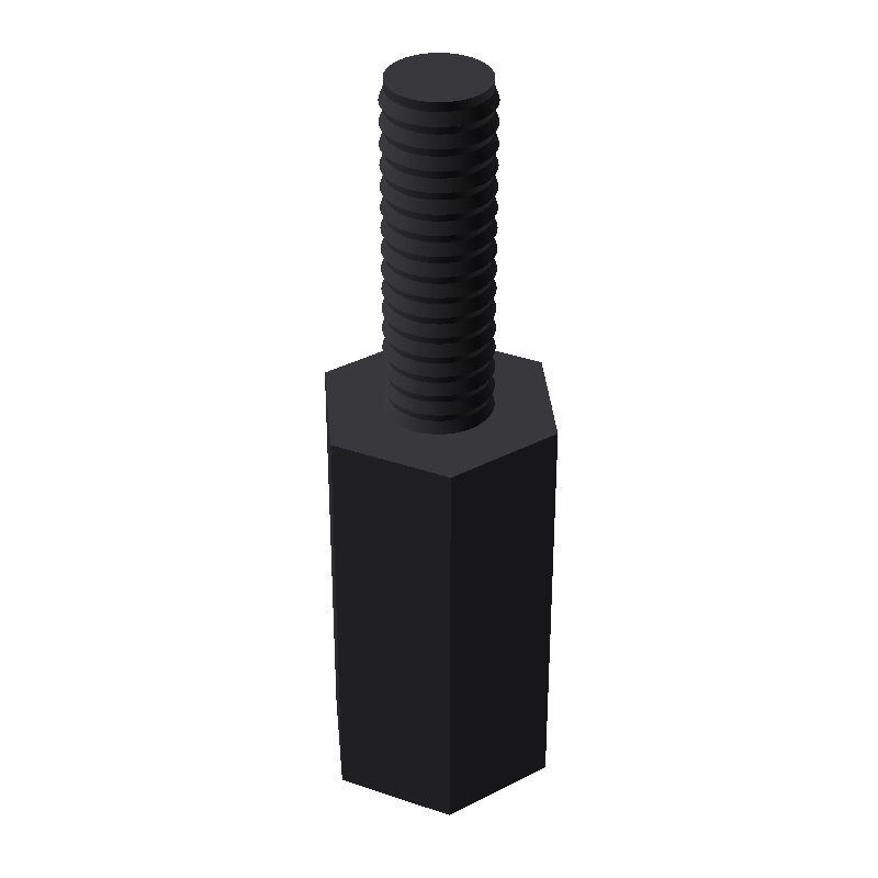 Entretoise hexagonale filetée mâle/femelle plastique polyamide PA6.6 M3 - 5 mm sur plats