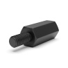 Entretoise hexagonale filetée mâle/femelle plastique polyamide PA6.6 noir UL94-HB M3 - 5,5 mm sur plats