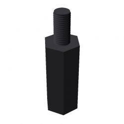 Entretoise ronde filetée mâle/femelle plastique polyamide PA6.6 M4 - Ø8 mm