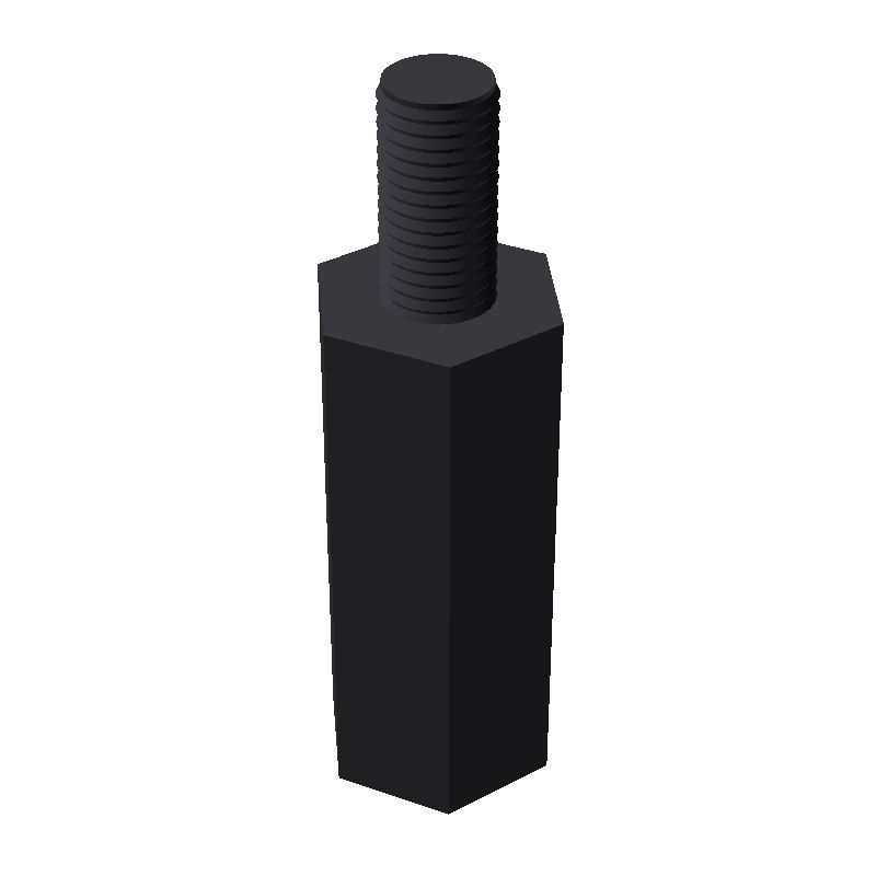 Entretoise ronde filetée mâle/femelle plastique polyamide PA6.6 M4 - Ø8 mm