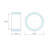 Plan coté 10 mm, Entretoise lisse acier zingué Ø16,4x20mm pour vis M16