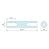 Plan coté 25 mm, Entretoise ronde filetée femelle/femelle acier zingué M3 - Ø5 mm