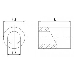 Entretoise lisse aluminium Ø2,7x4,5mm pour vis M2,5