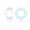Plan coté 2 mm, Entretoise lisse aluminium Ø2,7x4,5mm pour vis M2,5