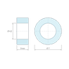 Plan coté 3 mm, Entretoise lisse aluminium Ø4,2x7mm pour vis M4