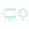 Plan coté 5 mm, Entretoise lisse aluminium Ø2,6x4,5mm pour vis M2