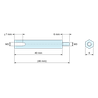 Plan coté 40 mm / 6 mm, Entretoise hexagonale filetée mâle/femelle acier inoxydable M3 - 6 mm sur plats