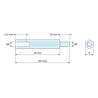 Plan coté 45 mm / 10 mm, Entretoise hexagonale filetée mâle/femelle acier inoxydable M5 - 8 mm sur plats