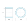 Plan coté 3 mm, Entretoise lisse laiton nickelé Ø3,4x4,5mm pour vis M3