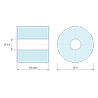 Plan coté 3,5 mm, Entretoise lisse plastique polyamide PA6 blanc Ø1,2x4mm pour vis M1