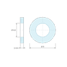 Plan coté 1 mm, Entretoise lisse laiton nickelé Ø4,3x8mm pour vis M4