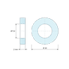 Plan coté 2 mm, Entretoise lisse laiton nickelé Ø5,4x10mm pour vis M5