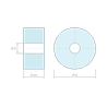 Plan coté 2 mm, Entretoise lisse plastique polyamide PA6 renforcé fibre de verre Ø1x4mm pour vis M1