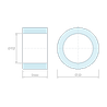 Plan coté 6 mm, Entretoise lisse laiton nickelé au plomb Ø7,2x10mm pour vis M7